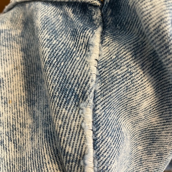 80s Chic brand Acid Washed Denim Bermuda Length shorts longline denim short - Picture 5 of 8